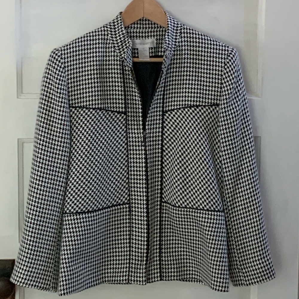 VINTAGE Ilyse Hart Houndstooth Jacket Size M
